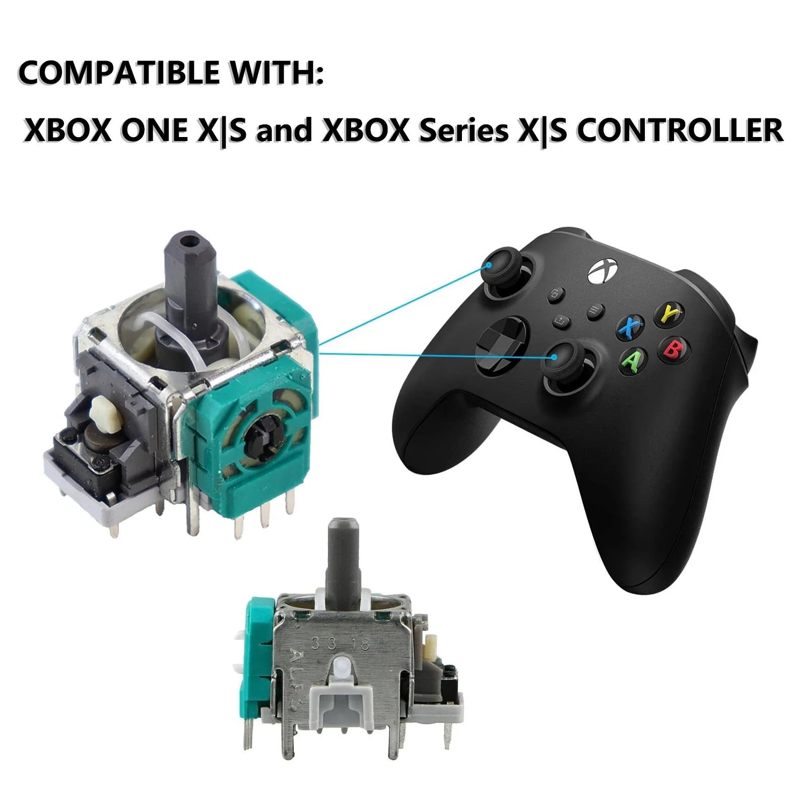 استبدال عصا التحكم ل Xbox One Xbox Series S/X تحكم ثلاثية الأبعاد التناظرية Thumbsticks إصلاح طقم قطع غيار T6 T8 مفك البراغي الملحقات
