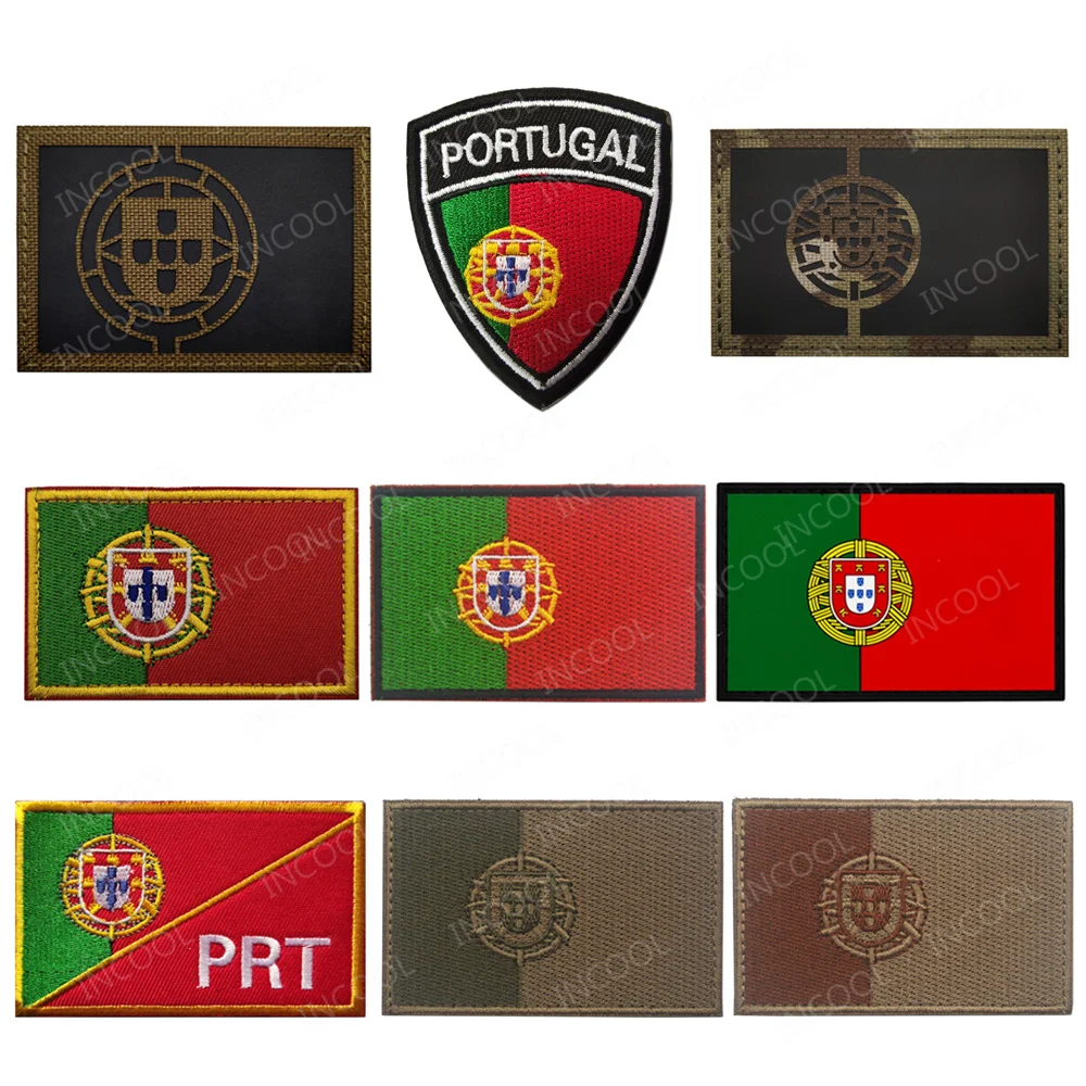 Portugal Embroidered Reflective Portuguese PVC Rubber Flag Patches Appliqued Patch For Clothing Backpack