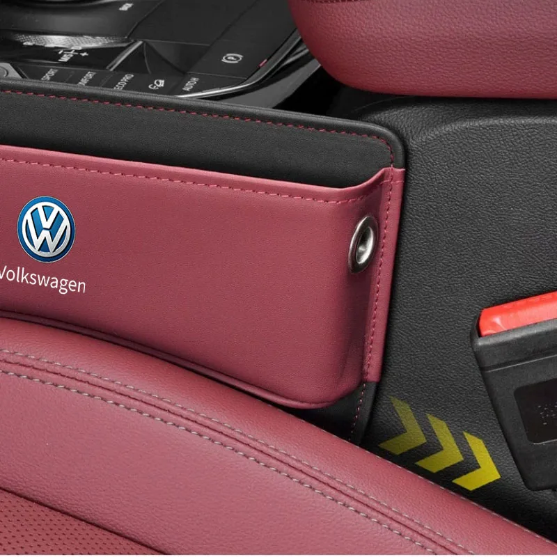 Car Seat Gap Storage Box Leather Belt For VW Golf 6 7 Passat Polo Touran Tiguan 4 Motion MK4 Car Storage Box Accessories