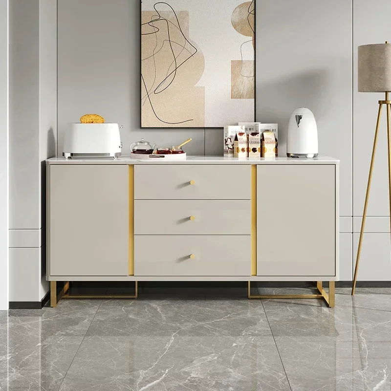 

Rock plate sideboard living room household large-capacity storage lockers tea cabinet against the wall