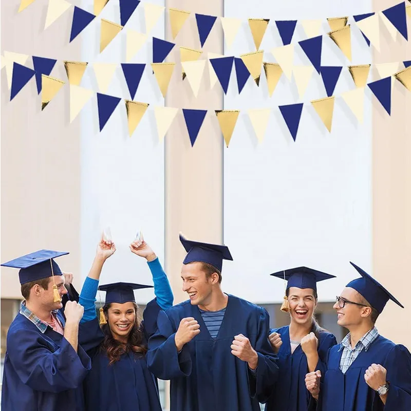 الذهب الأزرق مثلث العلم راية الرايات للتخرج عيد ميلاد الزفاف بحري أهوي أخور موضوع لوازم الحفلات