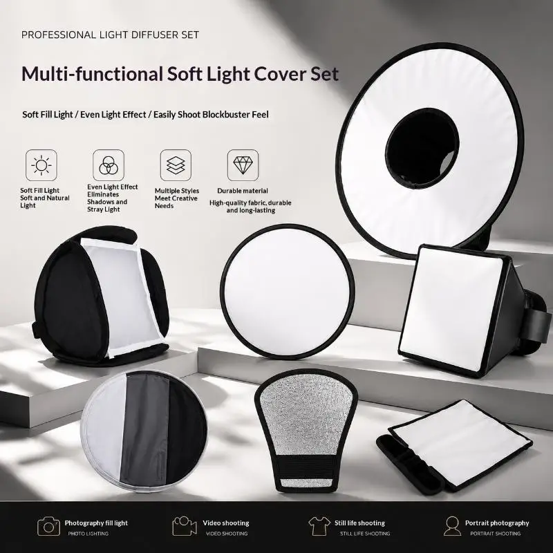 Foldable Flash Diffuser Softbox Universal Professional Photography Mini Photo Diffuser Soft Light Box For Camera