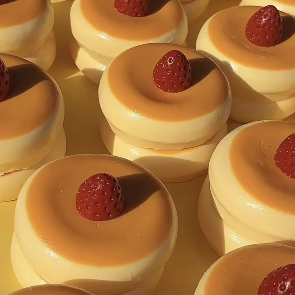 Simulatie Soufflé Fiddy Knijpspeeltje Decompressie Crème Blaster Squishy Vingertop Speelgoed Verlichten Bosbes Langzaam Rebound Speelgoed Cadeau