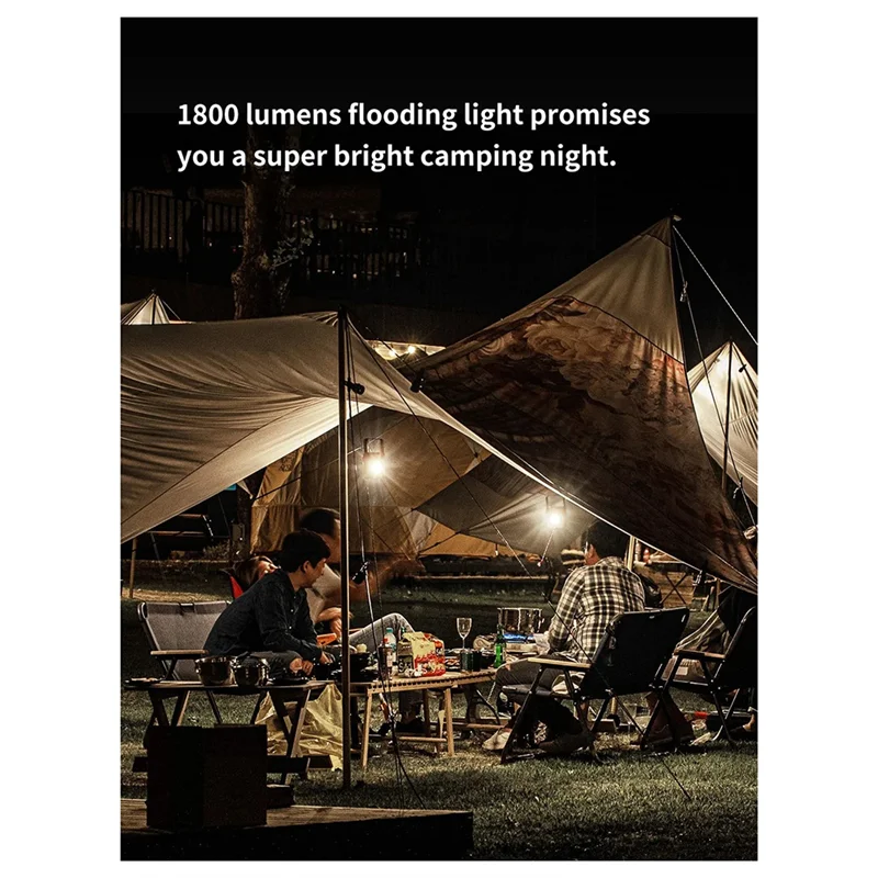 

AT21-Outdoor Lamp Emergency Lantern 13500Mah Camping Light 1800Lm Rechargeable Portable Night Market Light Power Bank