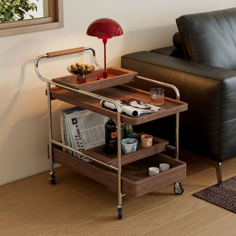 Mid-Century Movable Coffee Tables Storage Living Room Bedroom Bedside Utility Cart Originality Stoły Kawowe Home Furniture HQ40