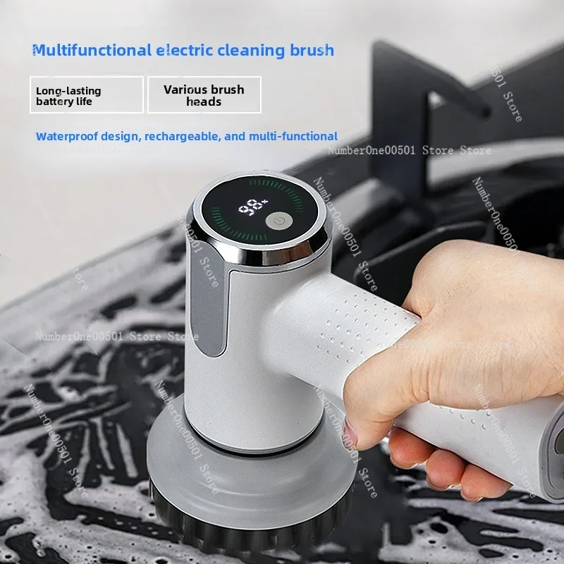 

Автоматическая электрическая щетка для чистки, беспроводной ручной скруббер для кухни, многоповерхностный, бесшумный, со сменными насадками