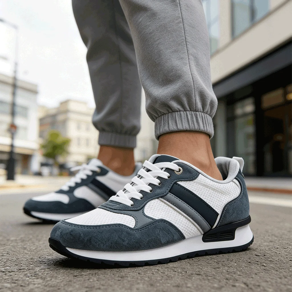 Desai Herren 2026 Herbst Retro Jogging-Schuhe aus Wildleder und Mesh, leicht, atmungsaktiv, mit Schnürung, lässige Sneakers für den täglichen Pendelverkehr. – Detail 7