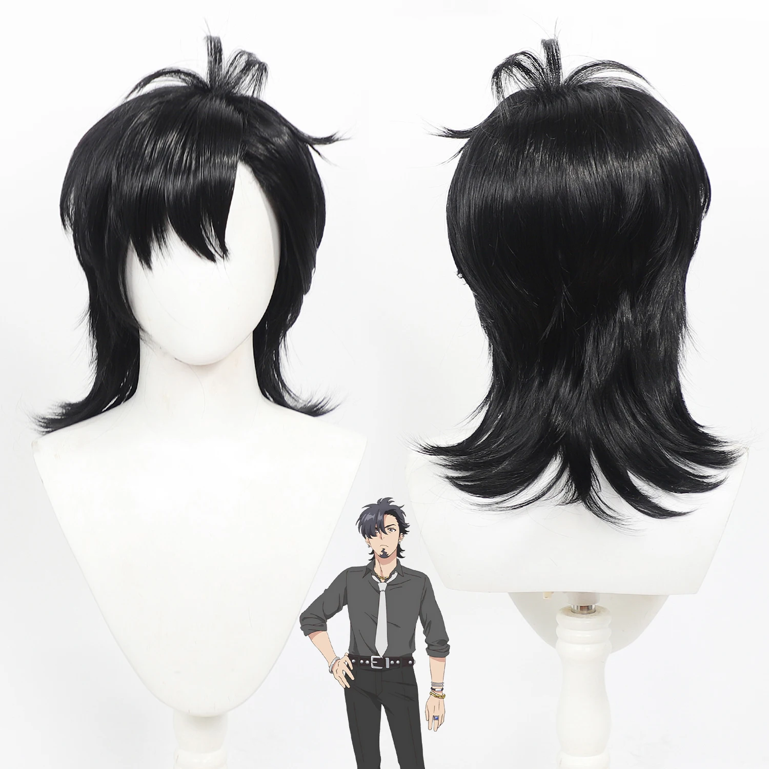 Kotaro Hibino Cosplay Otome Kaiju Caramelize Anime Wig Black Anime Cospaly Wig Wolf Cut Wig Roleplay Synthetic Wig Anime COS Wig