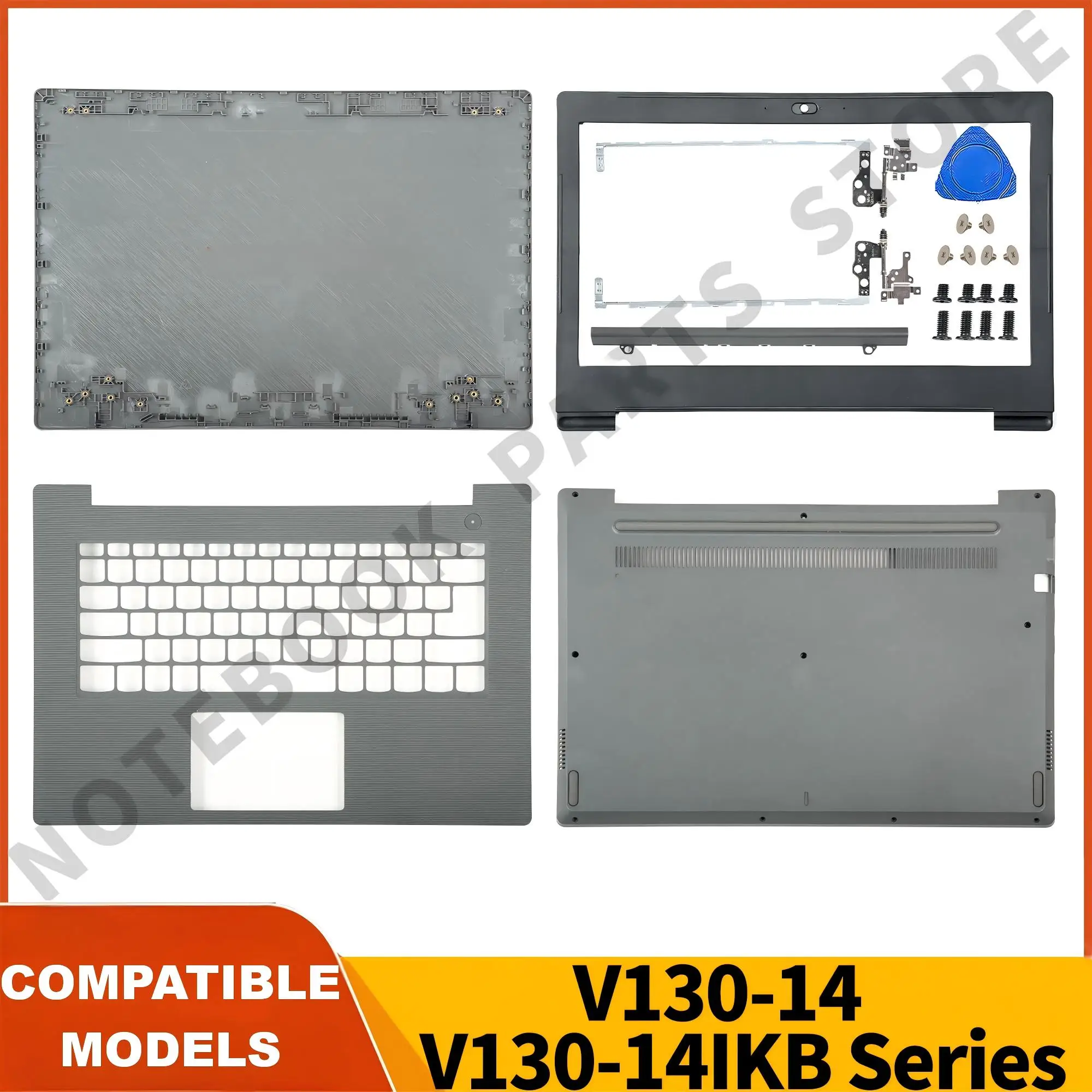 Notebook Parts For V130-14 V130-14IKB LCD Back Cover Front Bezel Palmrest Bottom AP268000130 Grey Replace Fast Shipping