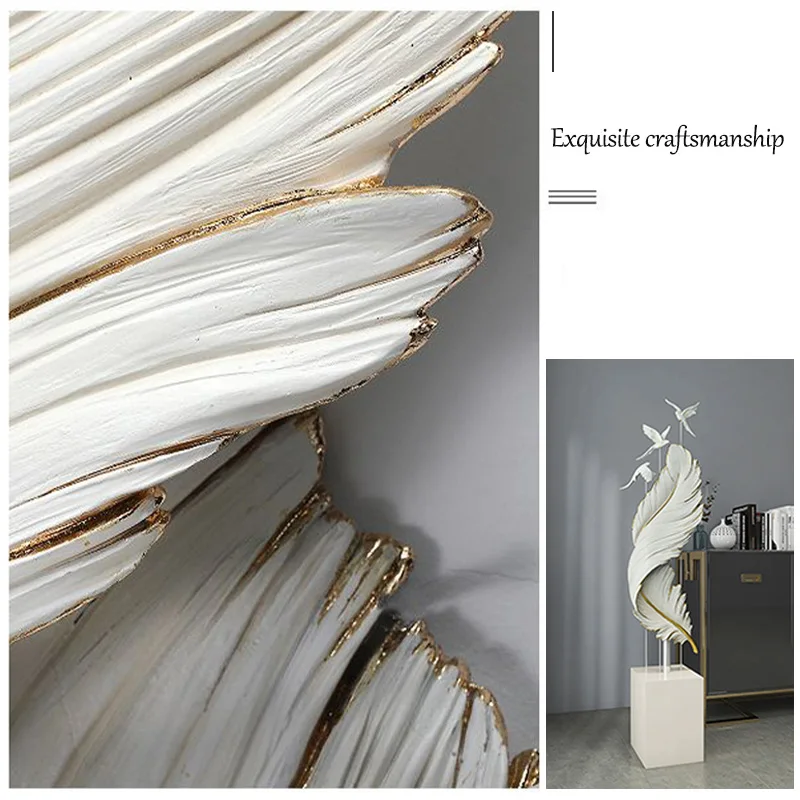 Office Sofa Side Large Resin Art Sculpture with Anti-Slip Base Floor Sculpture Luxury Interior Decorative for LivingRoom Hallway