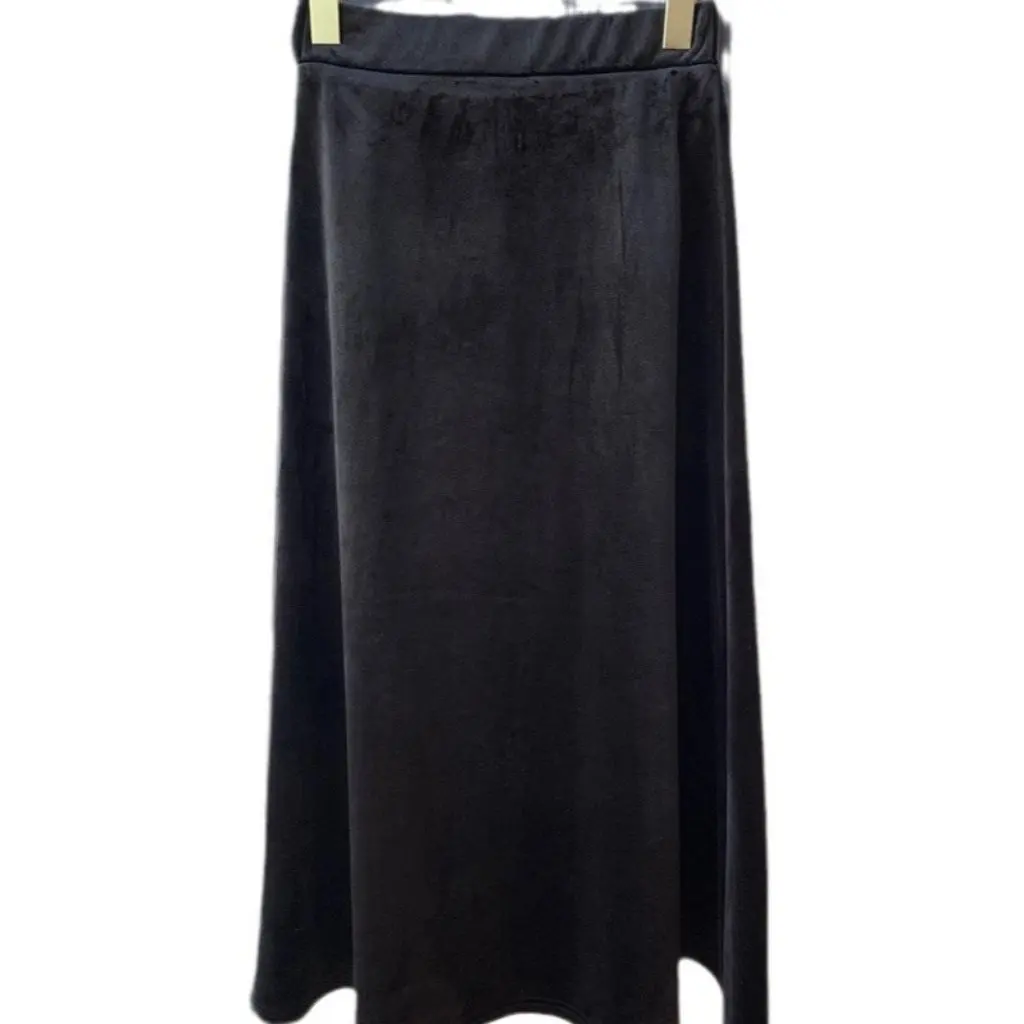

Velvet Fleece-Lined Skirt High Waist A-Line Midi Skirt Elegant Slimming Umbrella Skirt for Women French Style Winter Fashion