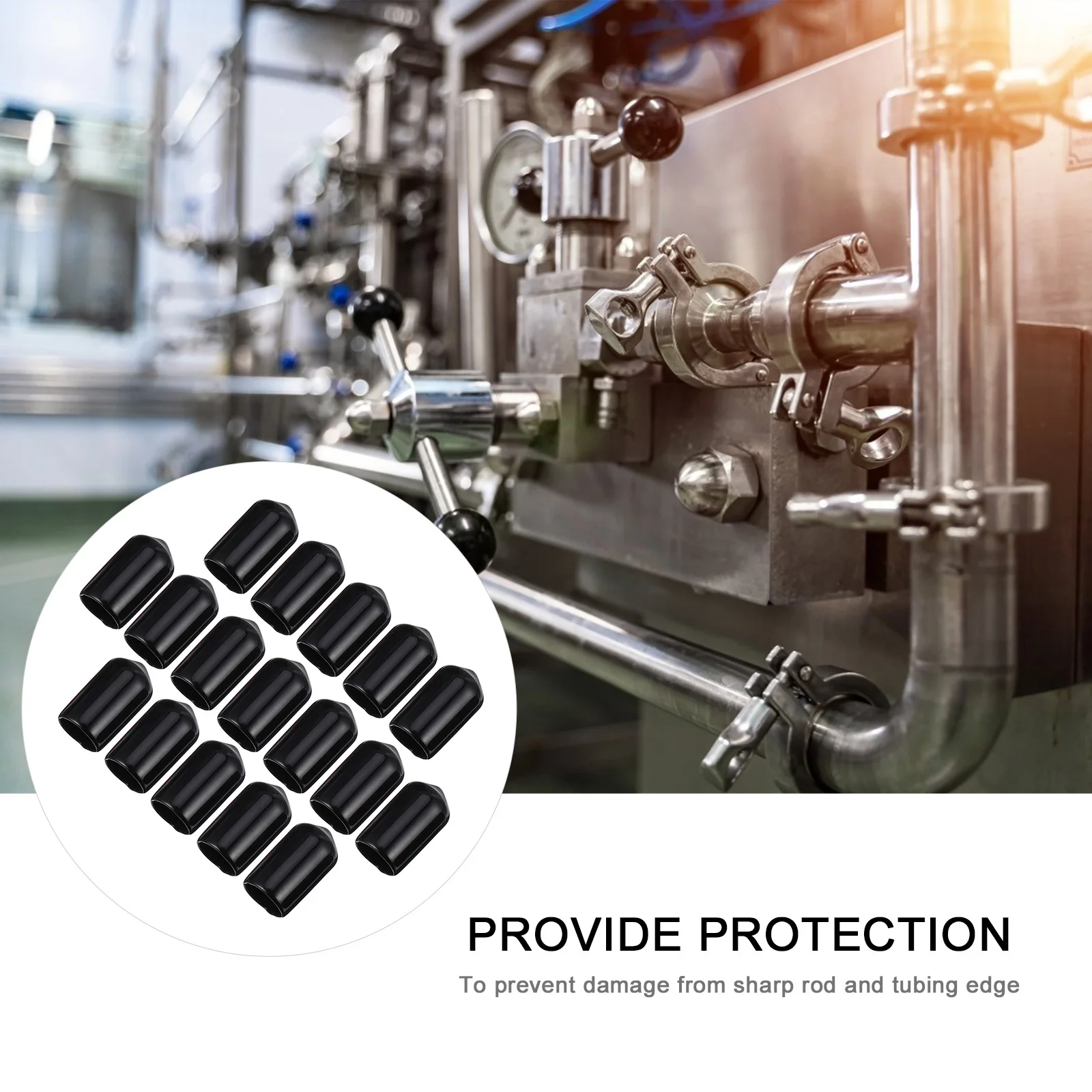 

200Pcs Flexible PVC Thread Protector Covers Rubber End Caps for Screw Bolt Tubing Protection Safety Caps Protector Plugs