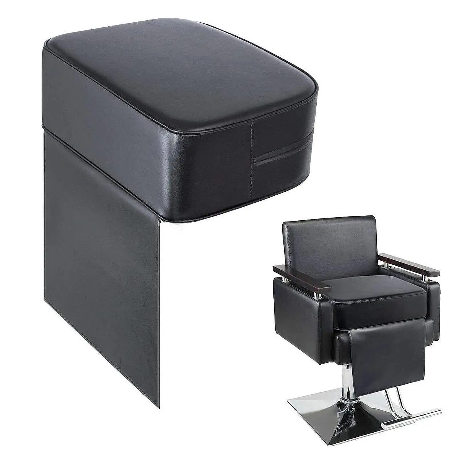 

Barber Use Supplies Salon Booster Seat for Child PU Leather Portable Comfortable Hairdressing Chair Heightening Pad for Home