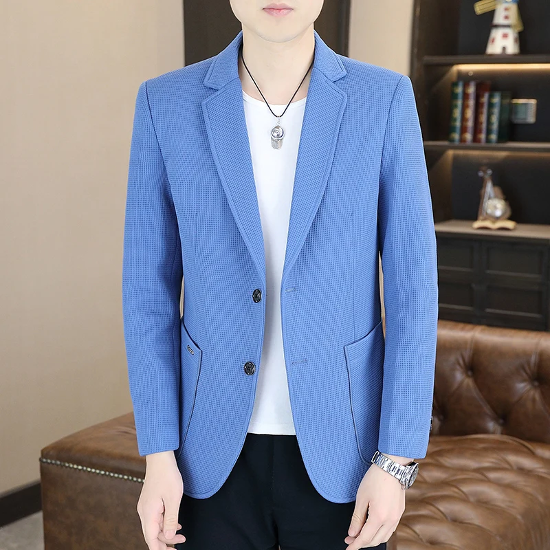 

New Fashion Business Loose Small Suit Mainly Push Solid Color Two Button Fashion Casual Handsome Personality Clothing Men