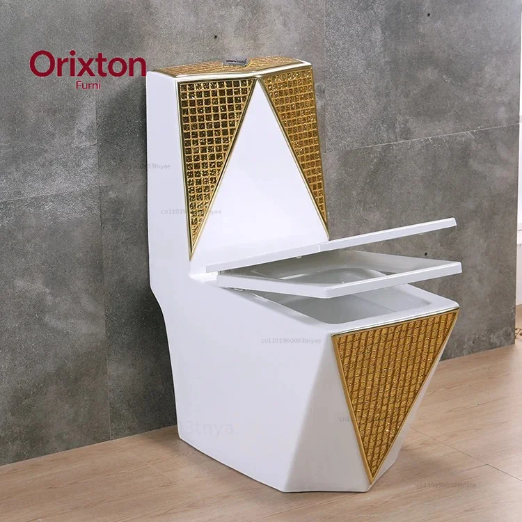 Sanitary Ware Golden Bathroom Floor Mounting Chinese Ceramic Wc Washdown One Piece Wash Down Gold Toilet