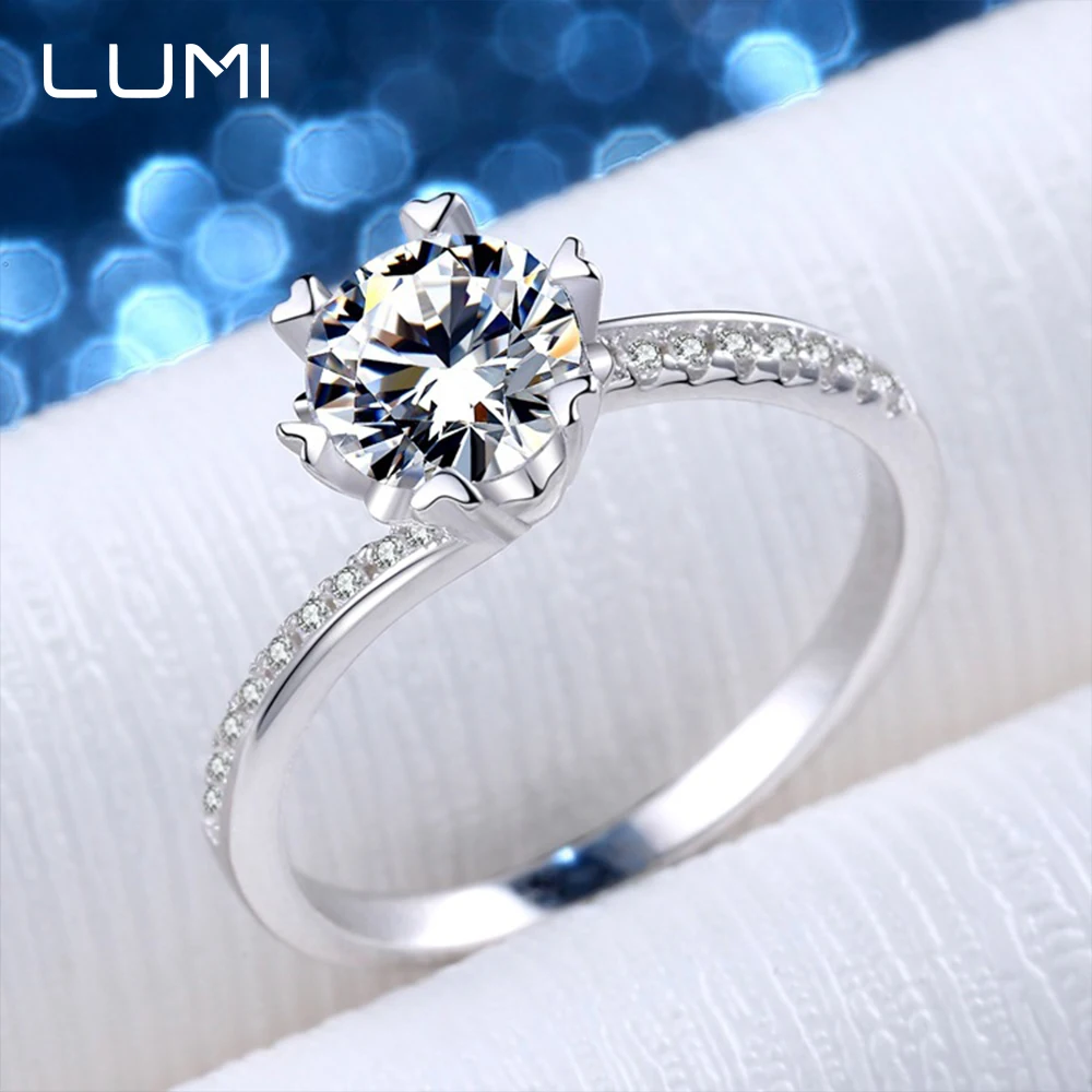 

VVS D-Color Women's Moissanite Engagement Ring | S925 Sterling Silver Bridal Jewelry Promise Wedding Band , GRA Lab Diamond