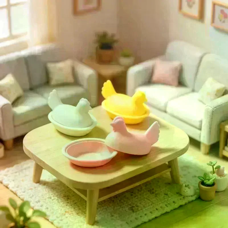 1/3Pcs Miniature Hen-Shaped Storage Bowl With Lid – Dollhouse Storage Ornament Decorative Candy For Kitchen