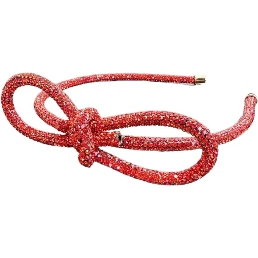 

Elegant Rhinestone Bow Headband for Women Sparkling Hair Accessory for Party Performance Bridal Daily Use