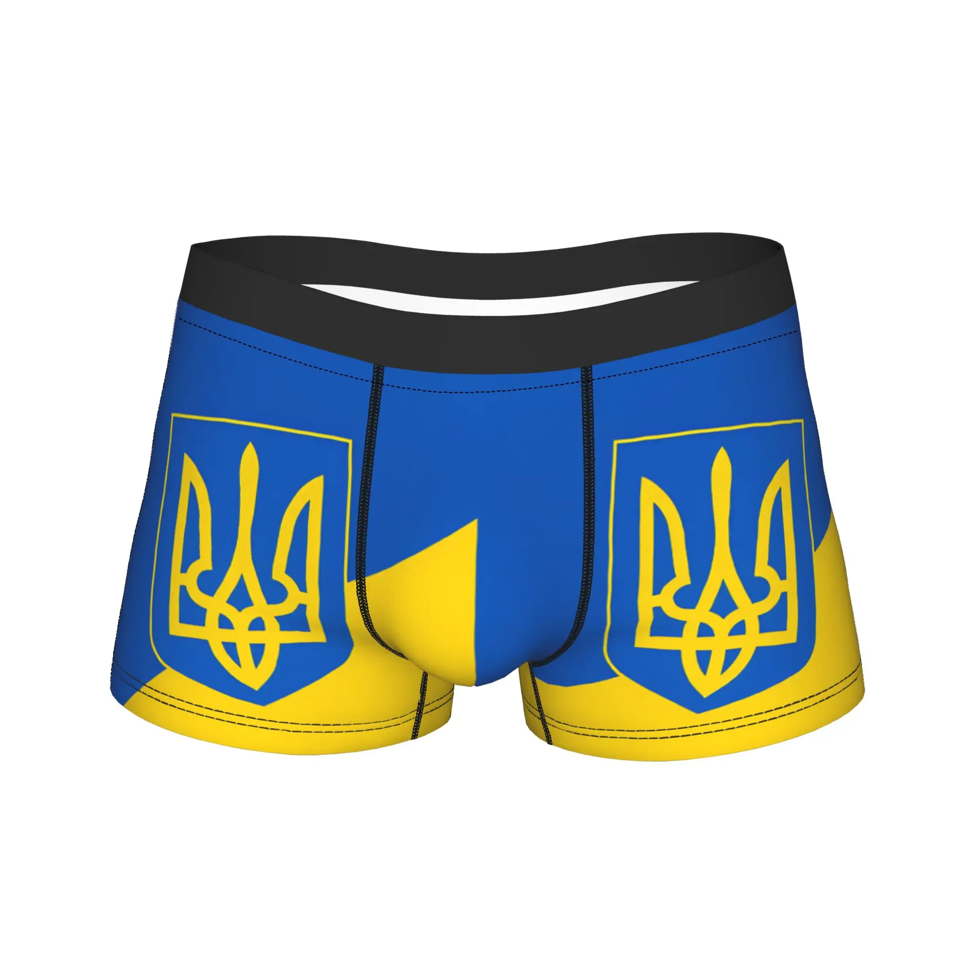 Ukraine Trident Blue Yellow Flag Underwear  Male Shorts Briefs Comfortable Trunk Quality Pattern Plus Size Panties