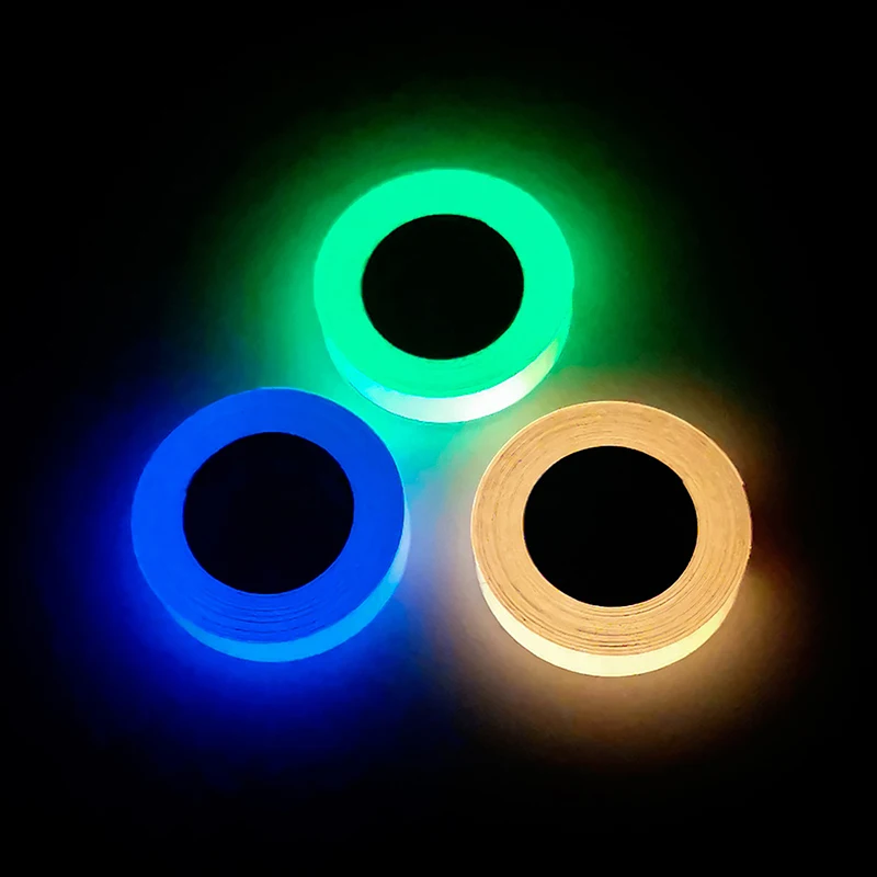 1Roll Fluorescent Self Adhesive Glow In The Dark Tape Light Strip Fire Channel Stage Decoration Safety Exit Warning Stickers