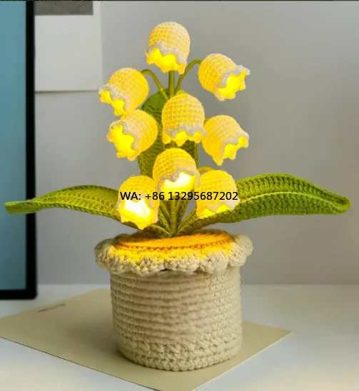 

Wholesale Handmade Crochet Orchid Bells and Pots New Home Christmas Decoration Stuffed Animal Toys