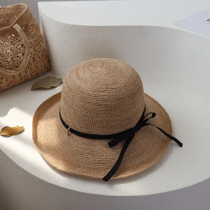 2026 High Quality Sun Hat for Muji Same Raffia Sunshade Basin Big Brim Straw Hat Vacation Beach Hat