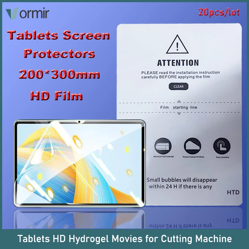 

VORMIR 20pcs Universal Tablets Film Hydrogel Movies Screen Protector for iPad Air 200*300mm HD Transparent Films for Cutting