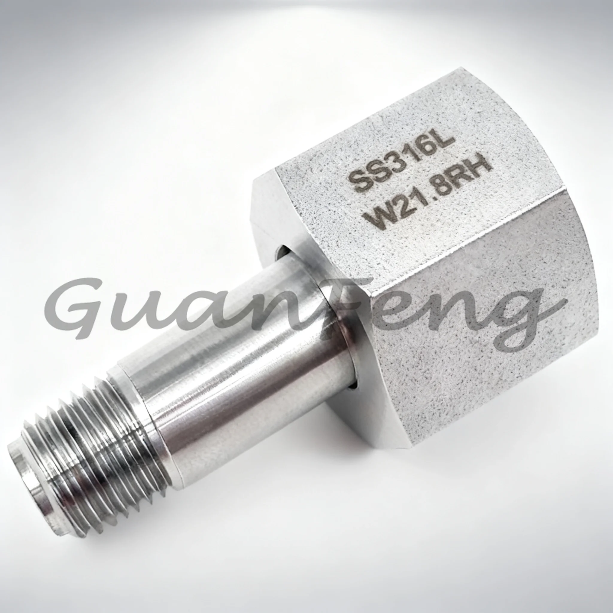 316L Stainless Steel Cylinder Adapter, Nitrogen Gas Fitting G5/8 to NPT1/4 BS341-8 DIN477 W21.8-14