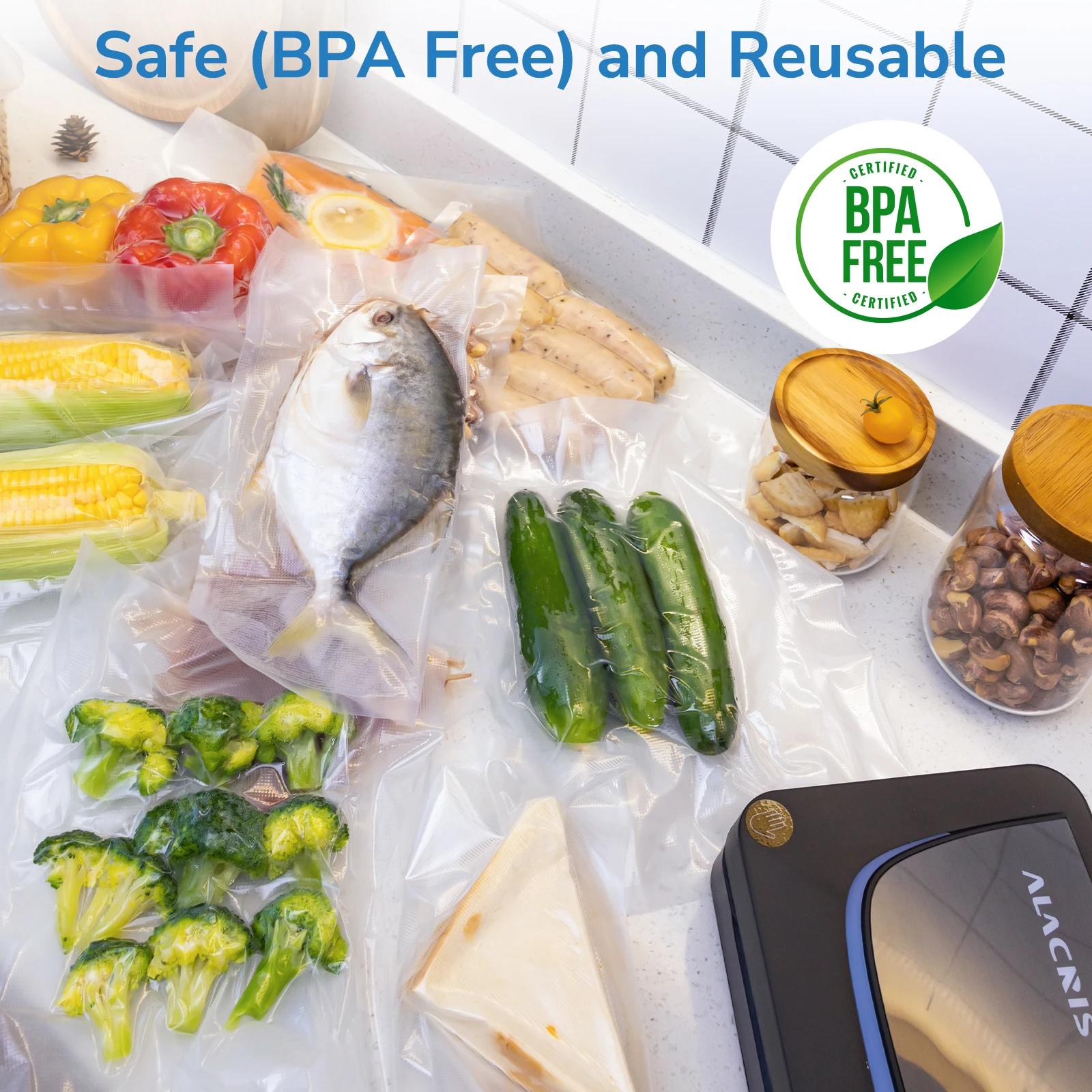 Sacos de vácuo sacos de embalagem motor de vácuo para produtos sacos de vácuo para alimentos cozinha para armazenamento aferidor do vácuo empacotador do vácuo 28cm