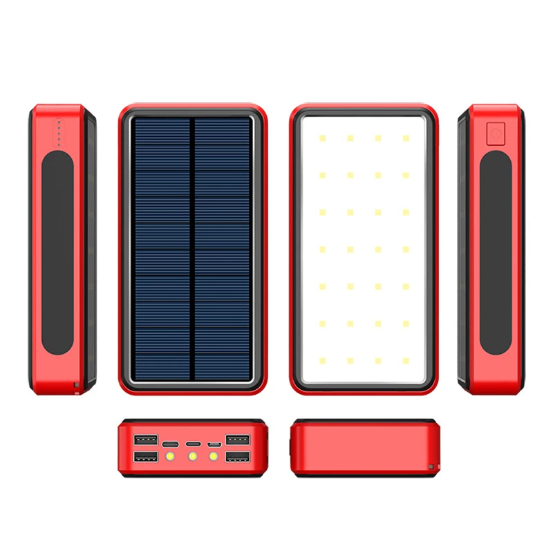 50000mAh Solar Power Bank Four USB Port Fast Charging Portable Solar Charger for iPhone X Samsung Xiaomi Powerbank Spare Battery