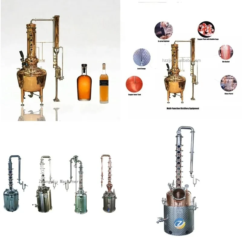 New Type 100L Copper Distiller Copper Reflux Column Distiller Equipment for Moonlight Distiller Beverages