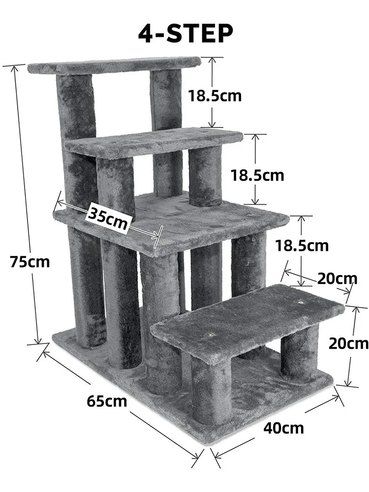 سلالم الكلاب خطوات تيدي سلم الحيوانات الأليفة الصغيرة كلب القط على أريكة تتحول لسلم صغير قابل للطي