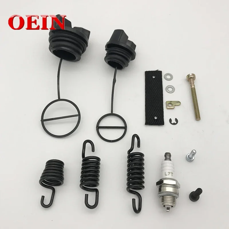 AV Buffer Shock Spring Set For Partner 350 351 Fuel Oil Tank Cap Chain Adjuster Tensioner Spark Plug Chainsaw Replace Spare Part