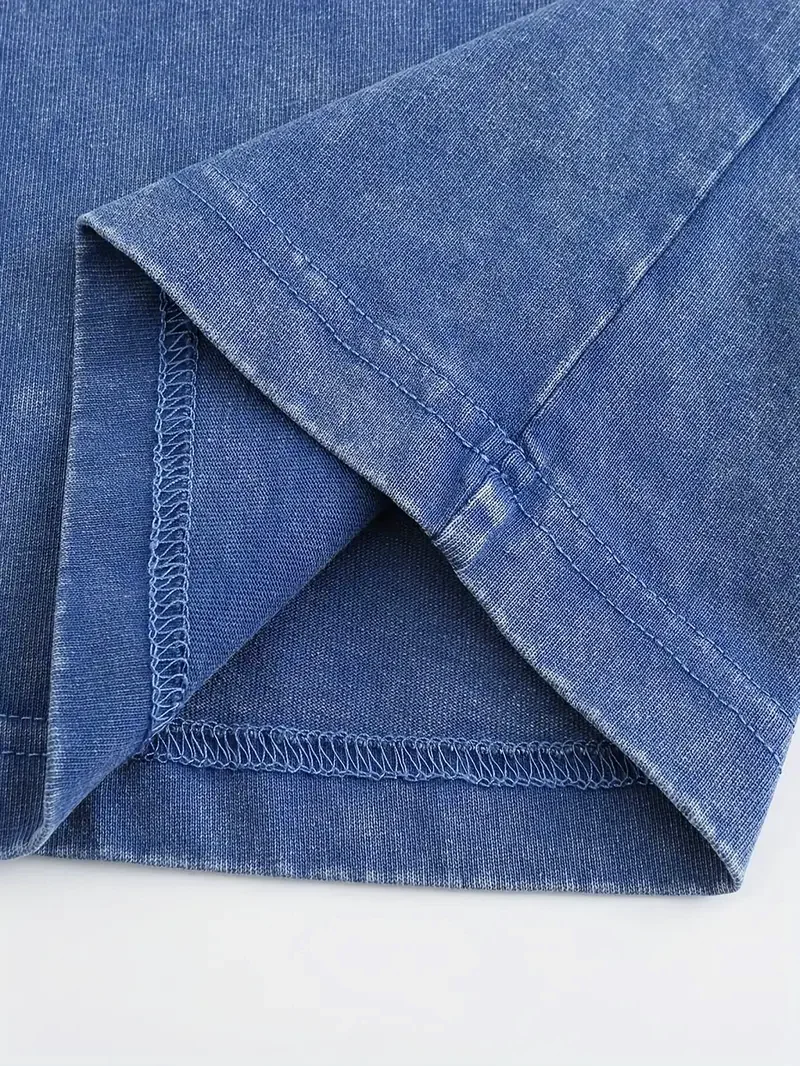 Amor dos desenhos animados arte impressão lavada camiseta feminina verão respirável confortável algodão manga curta all-match streetwear