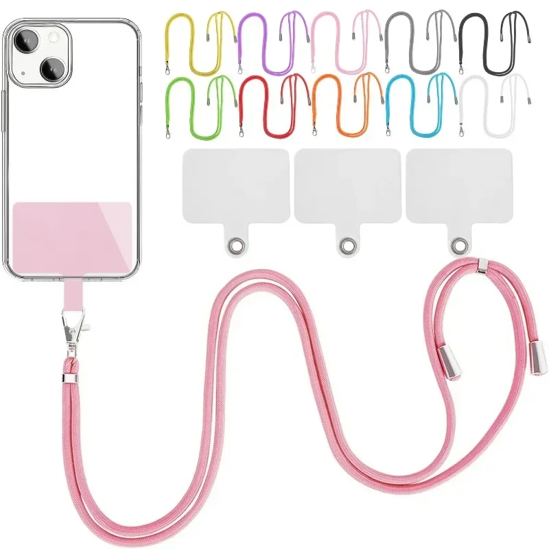 Adjustable Phone Lanyard Detachable Neck Cord Lanyard Strap Carabiner Compatible Pendant With Card For Mobile Key Fob Anti-lost