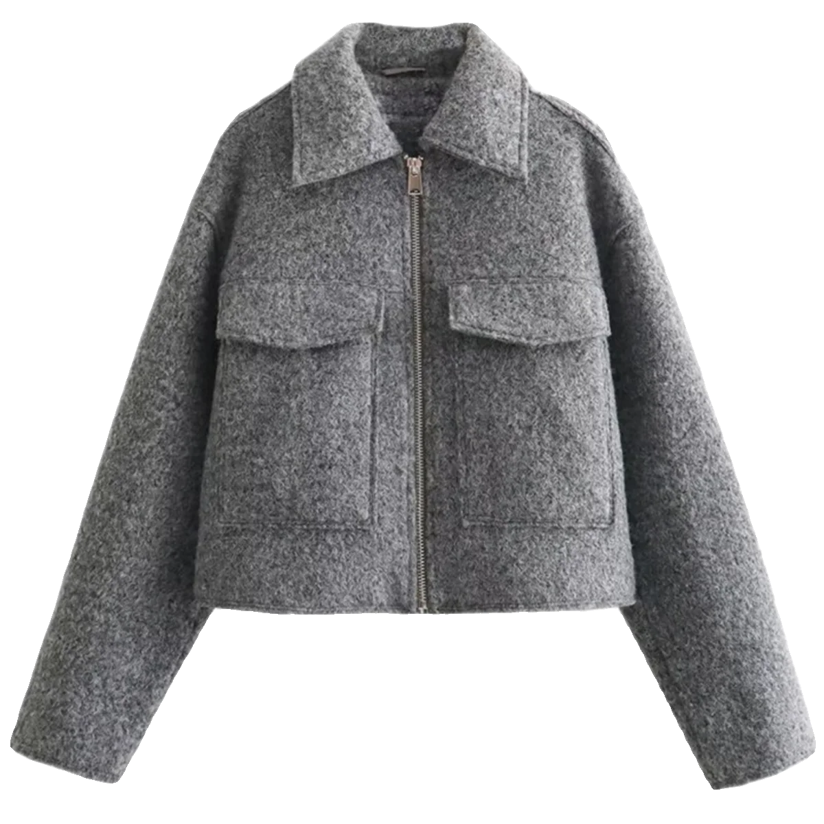 2023 Autumn New Women's Design Slimming Versatile ort Pearl Leather Jaet Coat Commute Sle Straight Cut Other Material