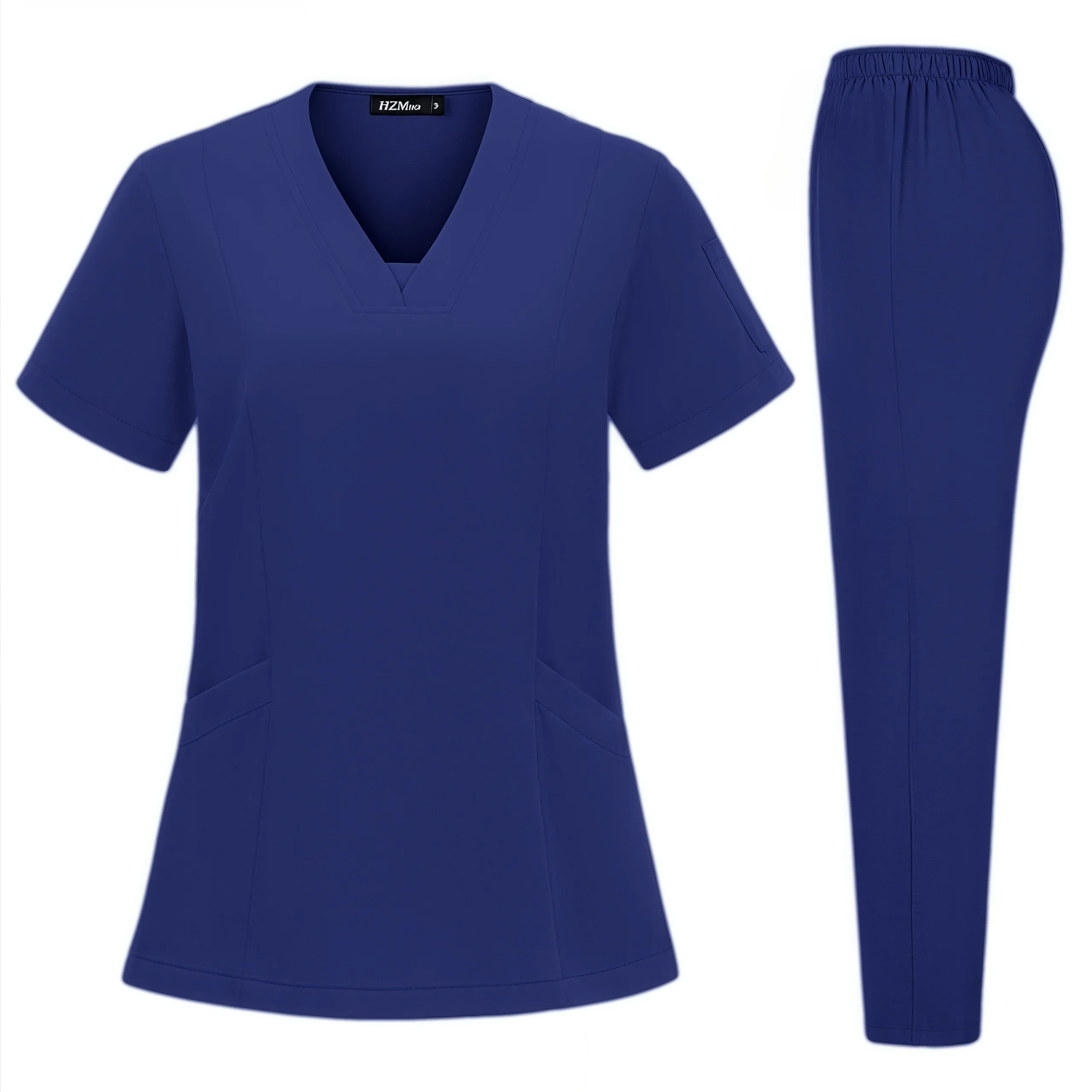 Alta qualidade hospital esfrega uniforme conjunto enfermeira poliéster elastano estiramento feminino esfrega conjuntos uniformes enfermagem masculino médico esfrega