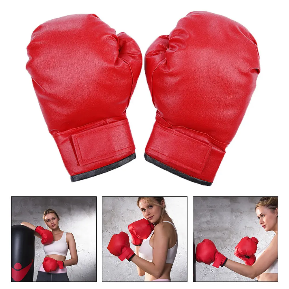 

1 Pair Boxing Gloves Premium Wear-Resistant PU Material Comfortable Breathable Sparring Gloves Adjustable Wrist Support