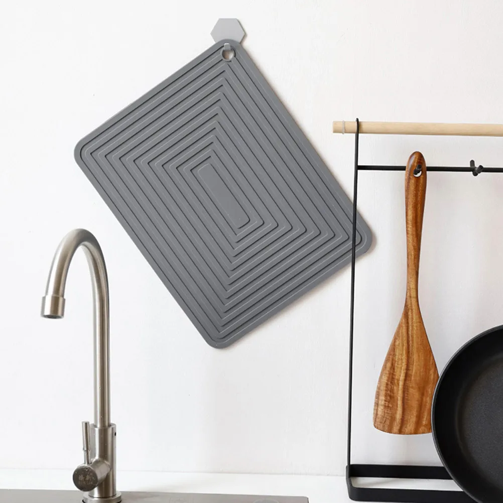 

2 Pcs 29cm Silicone Pot Holder Kitchen Supplies Square Thick Heat Resistant Non Skid Table Pad Reusable Hot Dish Mat Countertop
