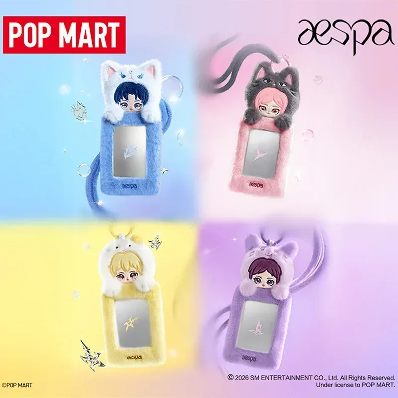

POP MART Aespa Fluffy Club Series: Аниме-фигурка, держатель для карт, слепая коробка, милый загадочный подарок, кукла-украшение