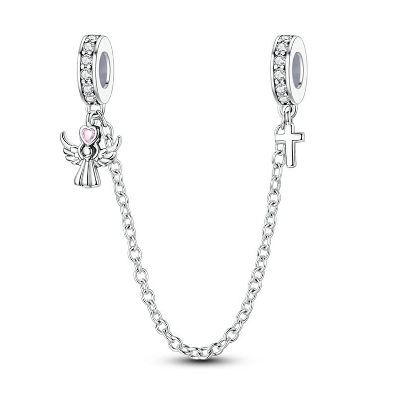 925 Sterling Silver Guarding The Charms Security Chain Of Love Fit 3mm Original Bracelet DIY Women Fashion Birthday Jewelry Gift 2
