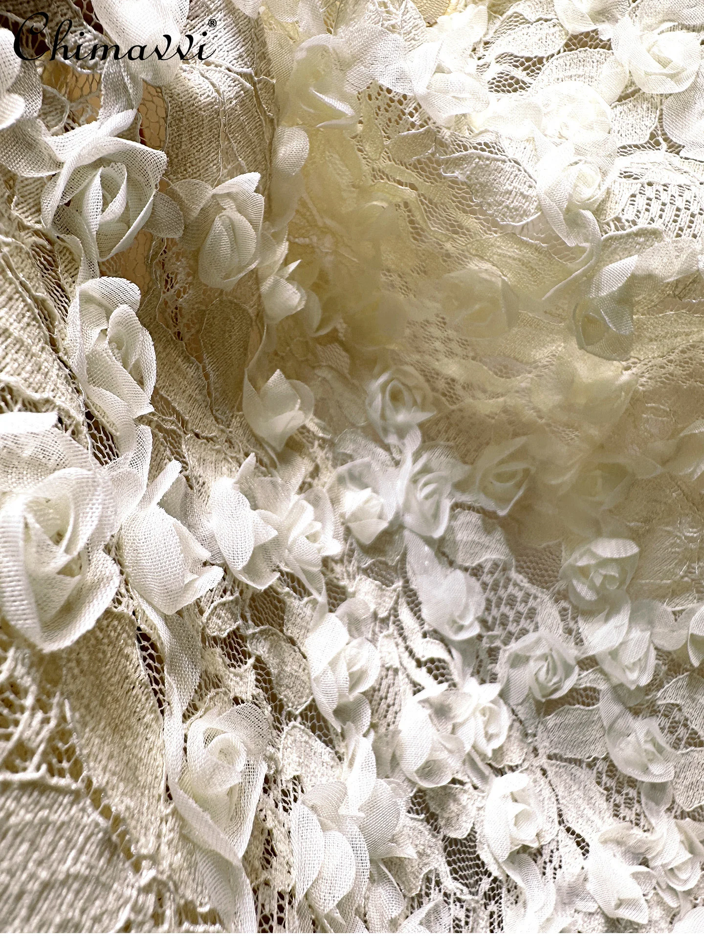 French Elegant Heavy Disc Flower Square Collar Horn Long Sleeve Retro Princess Dress High-end Fashion Lace Long Dress Autumn New