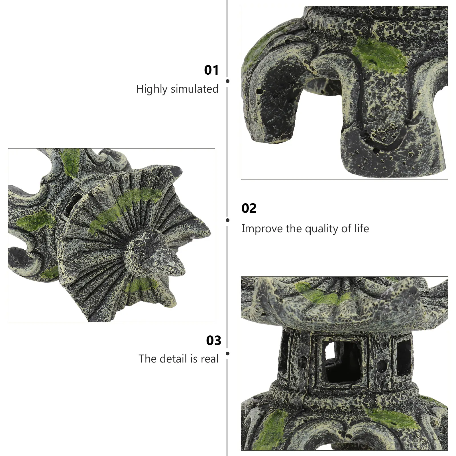 

1Pcs Hexagonal Chinese Style Pavilion Resin Fish Tank Adornment Decorative Aquarium Pavilion Shrimp House Landscaping Ornament