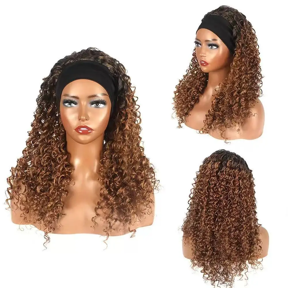 Girls' hair with integrated wig design, new versatile style, long curly hair, exquisite Halloween