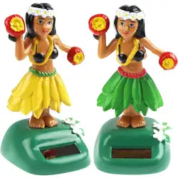 Creative Solar Swinging Hawaiian Girl Doll Car Creative Ornaments Car Decorations Hula Girl Swinging Cartoon Car Ornaments