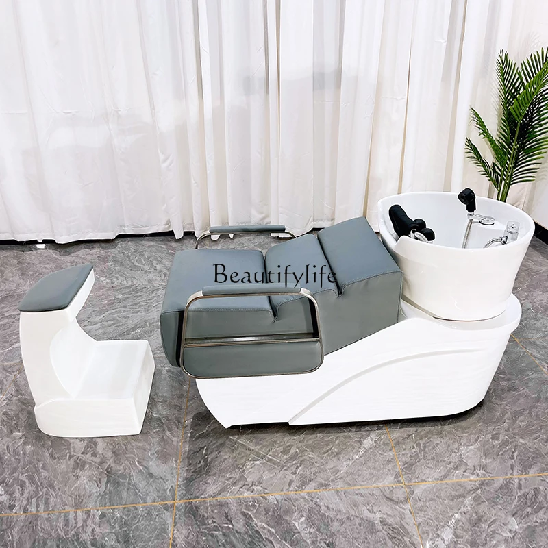 

Half-lying fiberglass base shampoo bed hair salon professional flushing bed silicone soft pillow comfortable