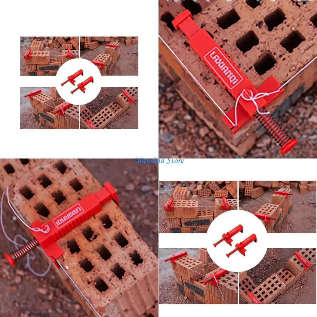 U2JC 2PCS Brick Liner Clamps Runner Wire Brick Line Clips Wire Drawer Bricklaying