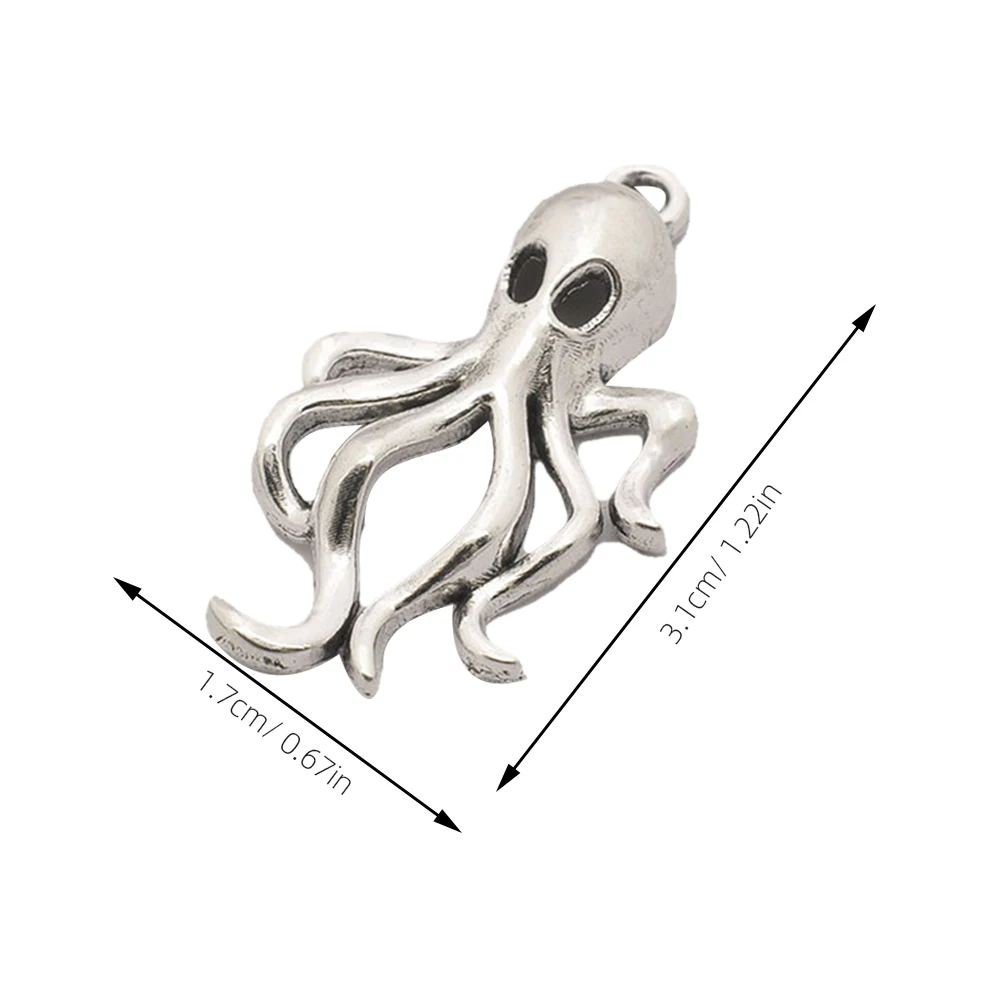 

50pcs Octopus Alloy Pendant Charms Diy Jewelry Making Accessories Durable Unique Shape For Necklace Bracelet Keychain Craft