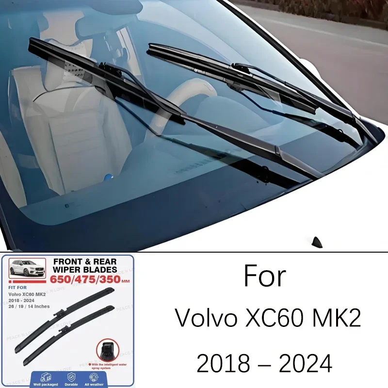 For Volvo XC60 MK2 2018-2024 2019 2020 2021 2022 2023 Windshield Wiper 26 19 Inches Rubber Front Wiper Blade Accessories