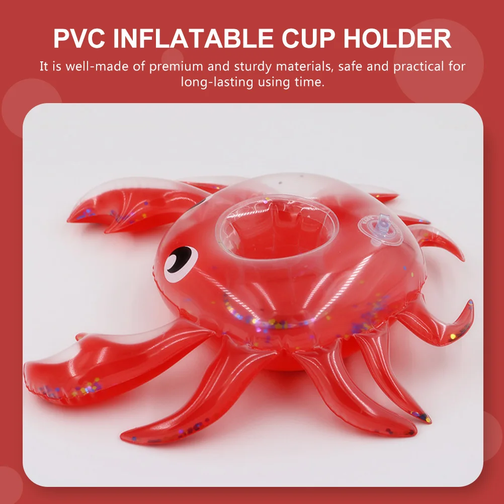 5 pçs lantejoulas copo esteira inflável suporte de bebida para suporte de copo para piscina flutuante anel de bebida pvc piscina festa coaster